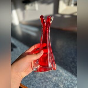 Art Glass Stretched Bud Vase